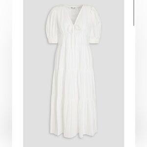 NWOT DVF Carice bow detailed cotton jacquard midi dress